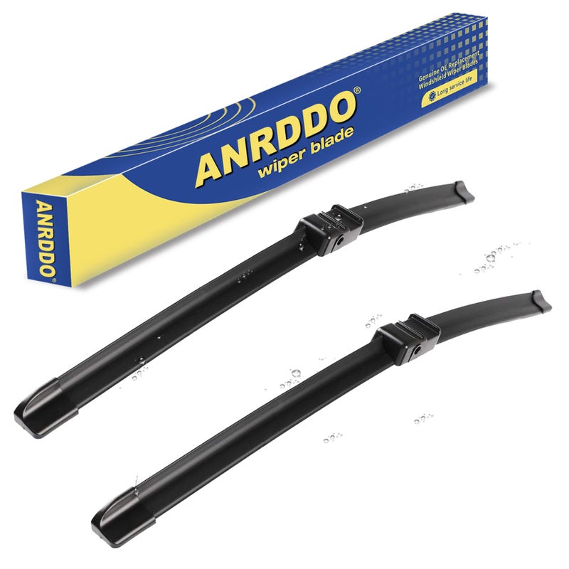 ANRDDO Wipers Factory Replacement For BMW F01 F02 F04 F07 F10 M5 5 & 7 - Series 2010-2016 Original Equipment Windshield Wiper Blades Set - 26"+18" Side Lock (Set of 2) Not for J HOOK - Image 1